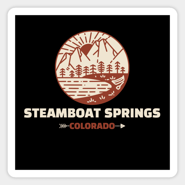 Retro Steamboat Springs Magnet by Insert Place Here